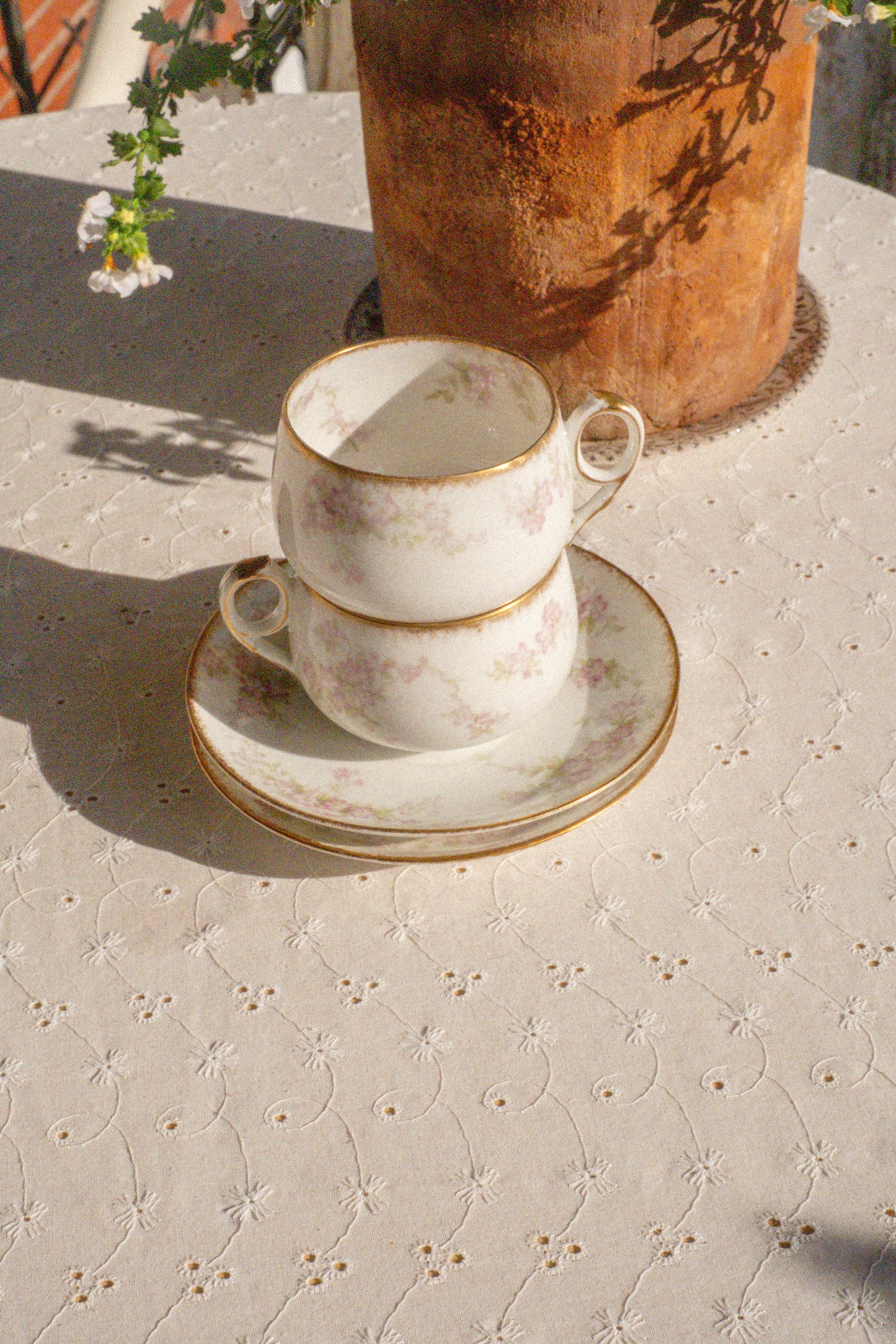 Vintage ornate tea set for two
