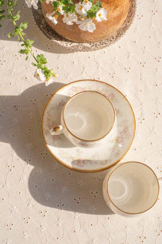 Vintage ornate tea set for two