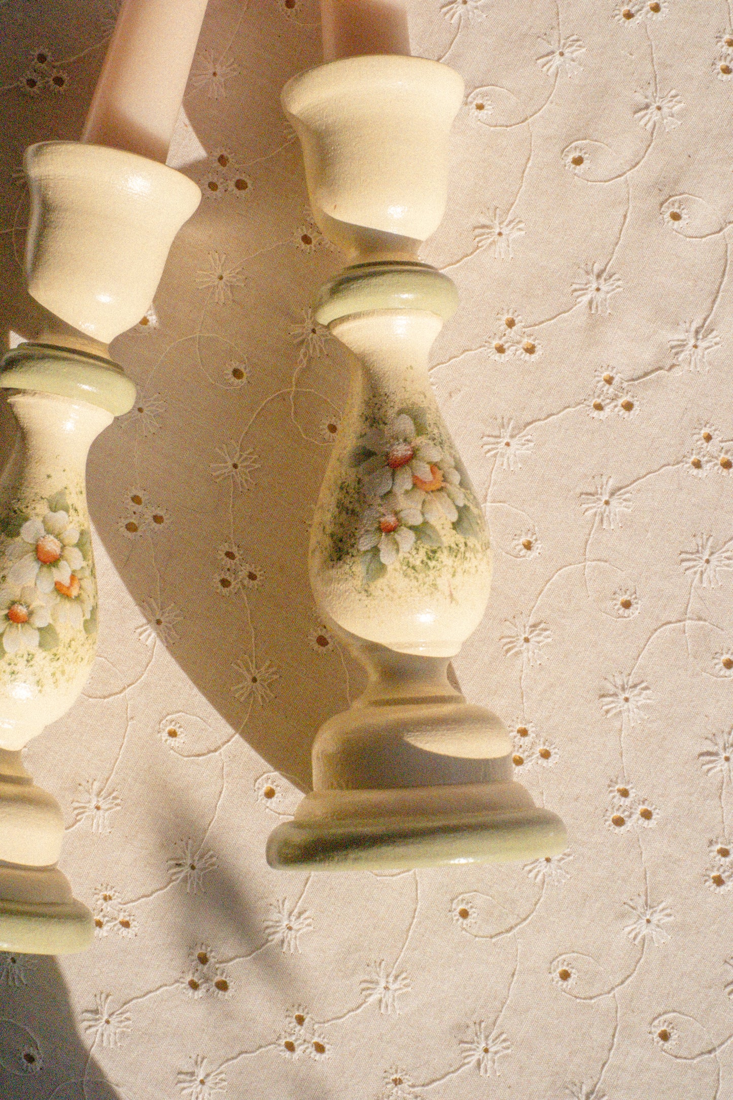 Vintage hand painted candlesticks