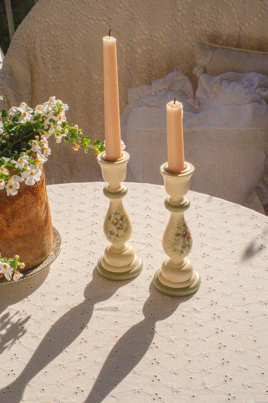 Vintage hand painted candlesticks