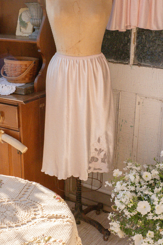 Vintage light pink satin slip