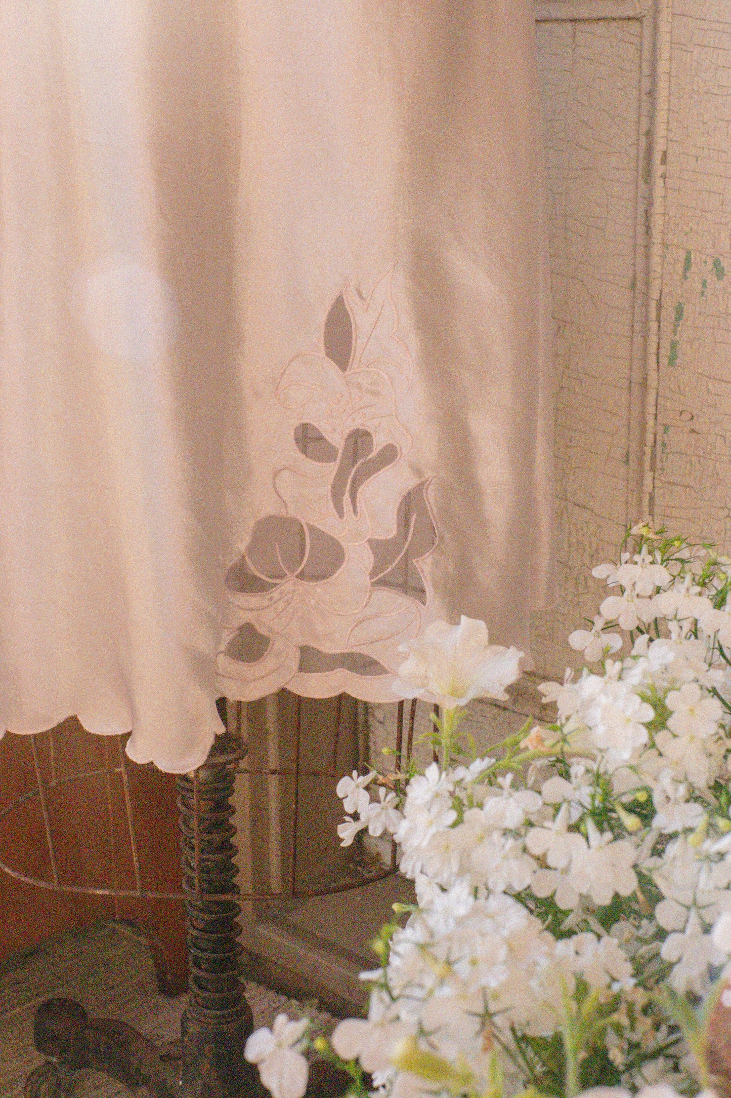 Vintage light pink satin slip