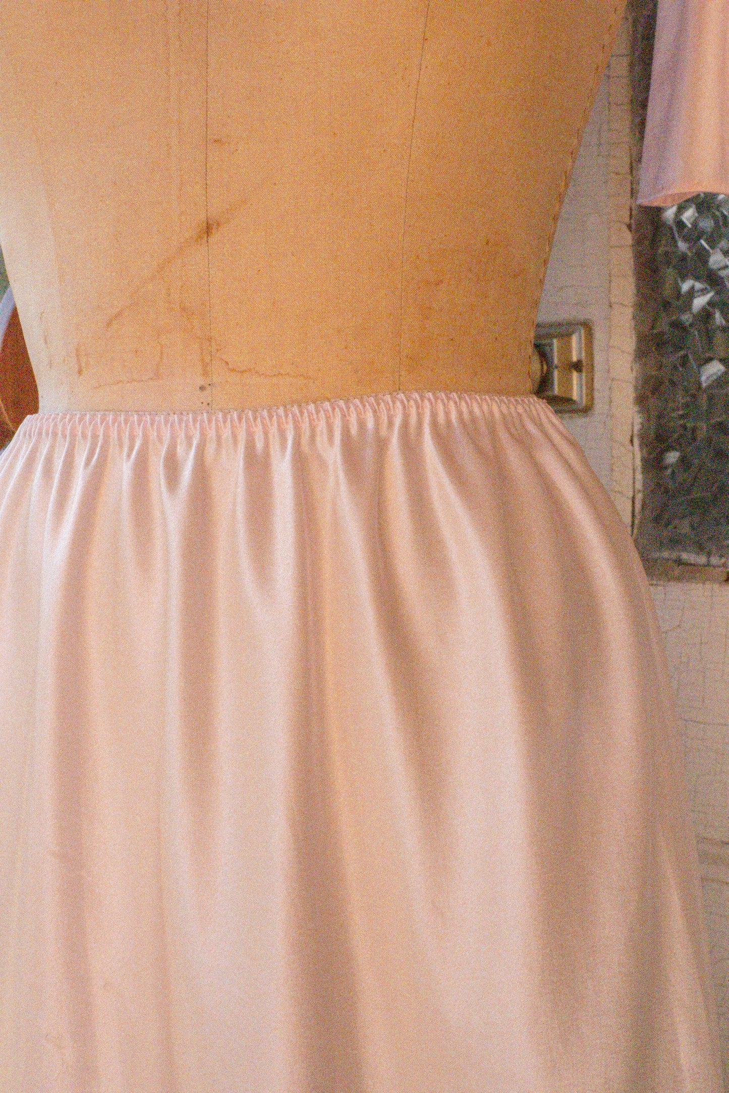 Vintage light pink satin slip