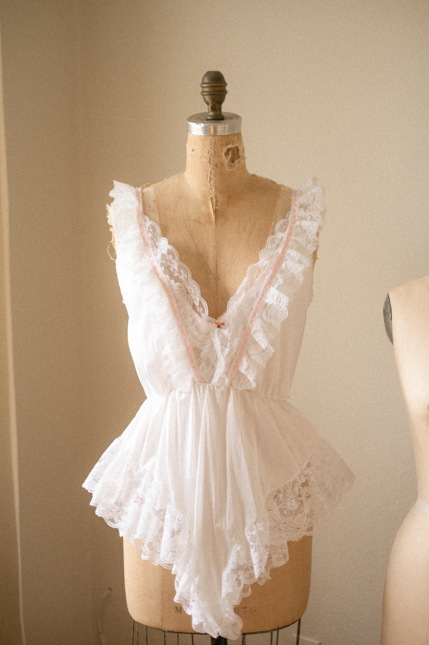 Vintage lace ruffled playsuit