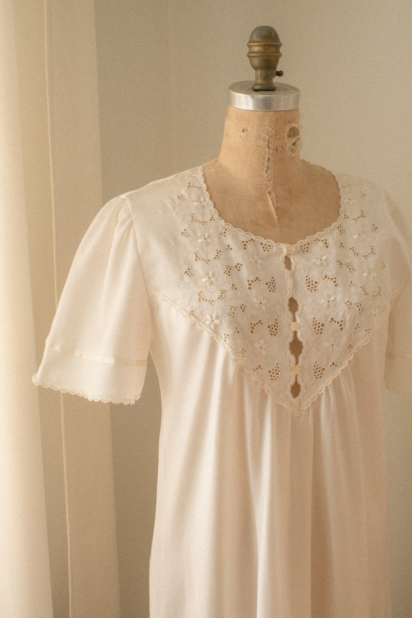 Vintage satin embroidered sleep dress