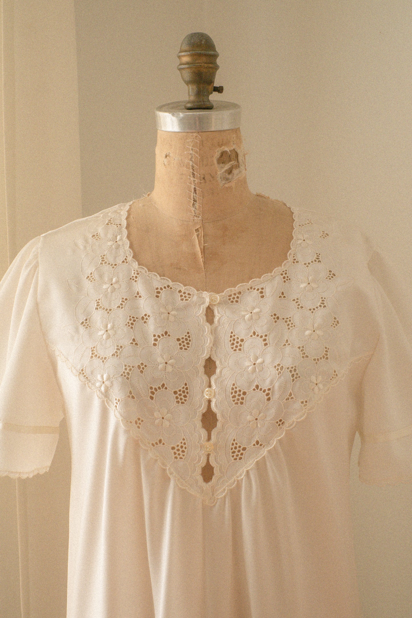 Vintage satin embroidered sleep dress