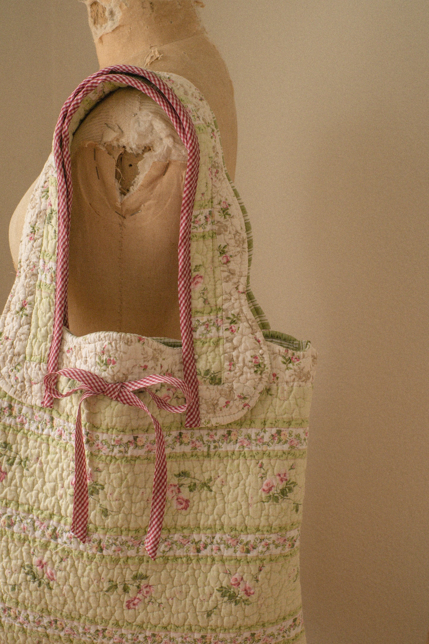 Handmade quilted mini tote bag - bonbon