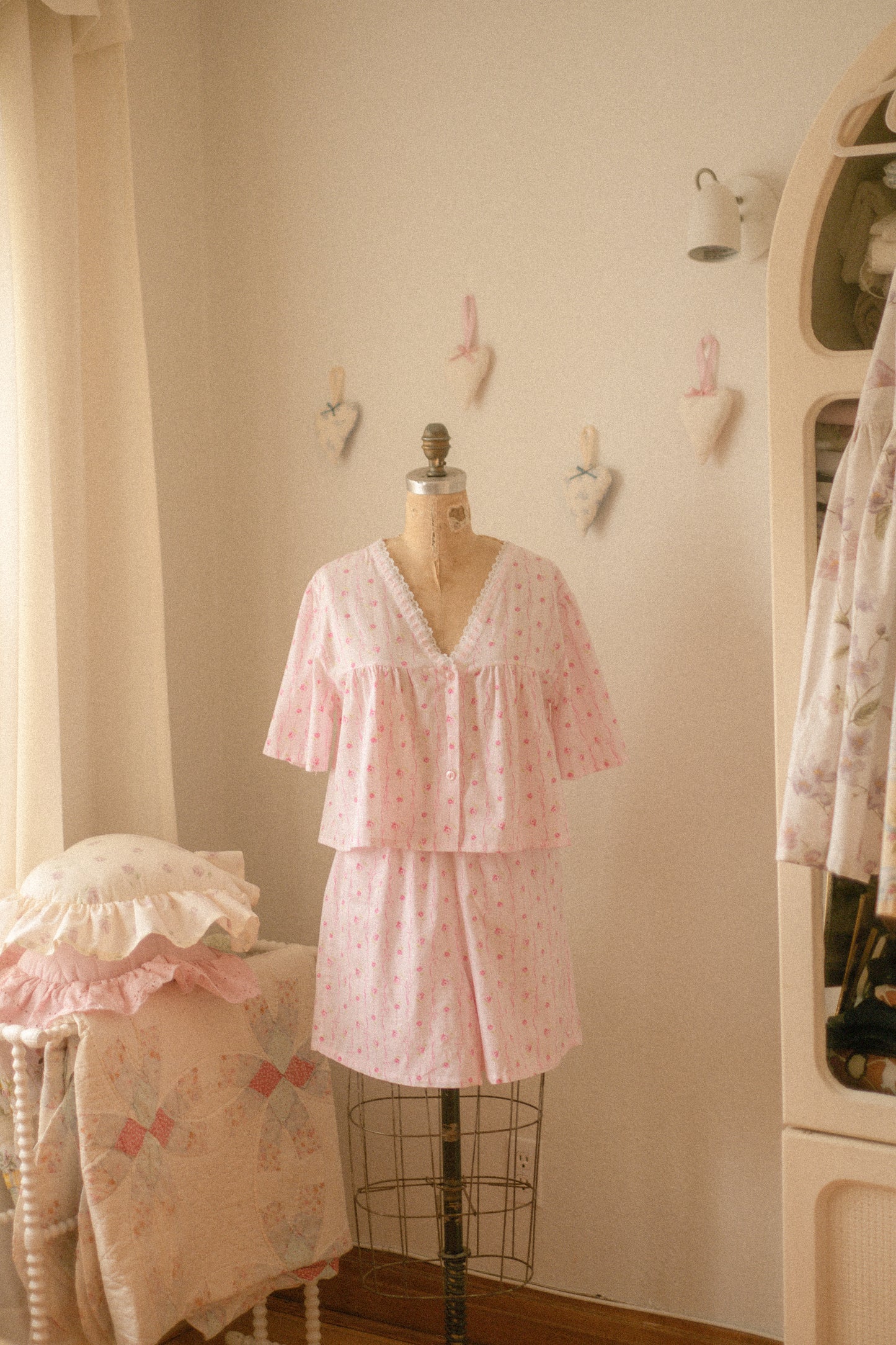 Vintage reworked cotton pyjama set♡