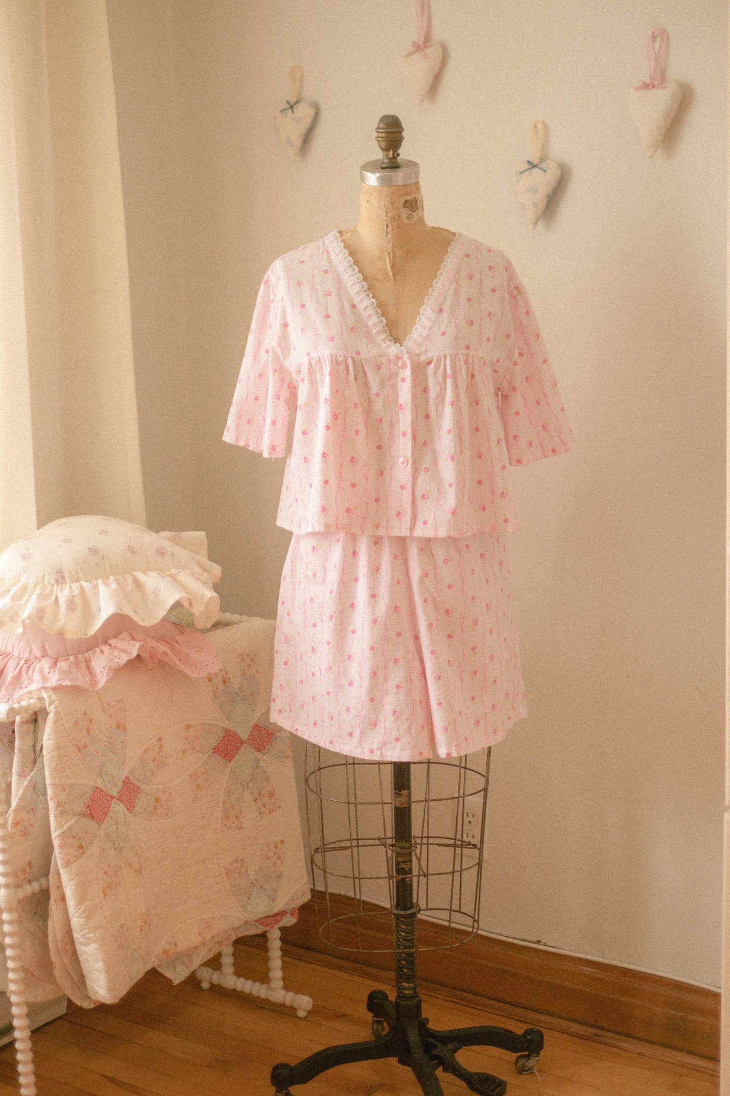 Vintage reworked cotton pyjama set♡