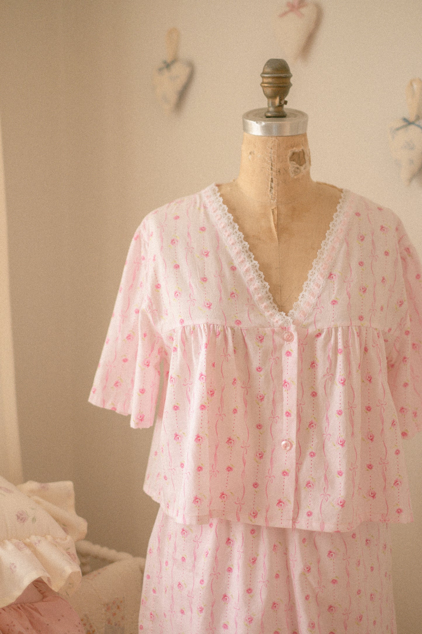 Vintage reworked cotton pyjama set♡