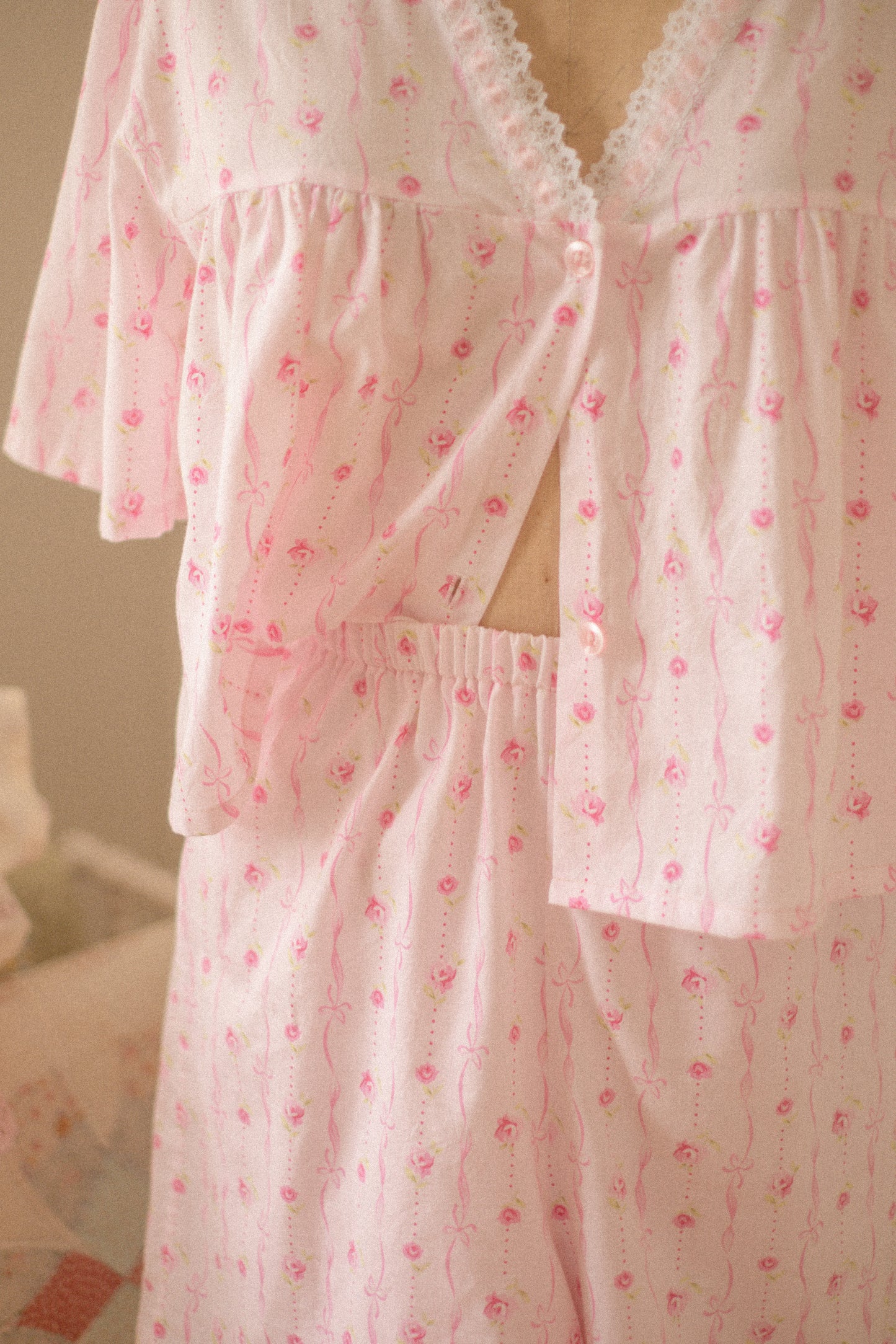 Vintage reworked cotton pyjama set♡