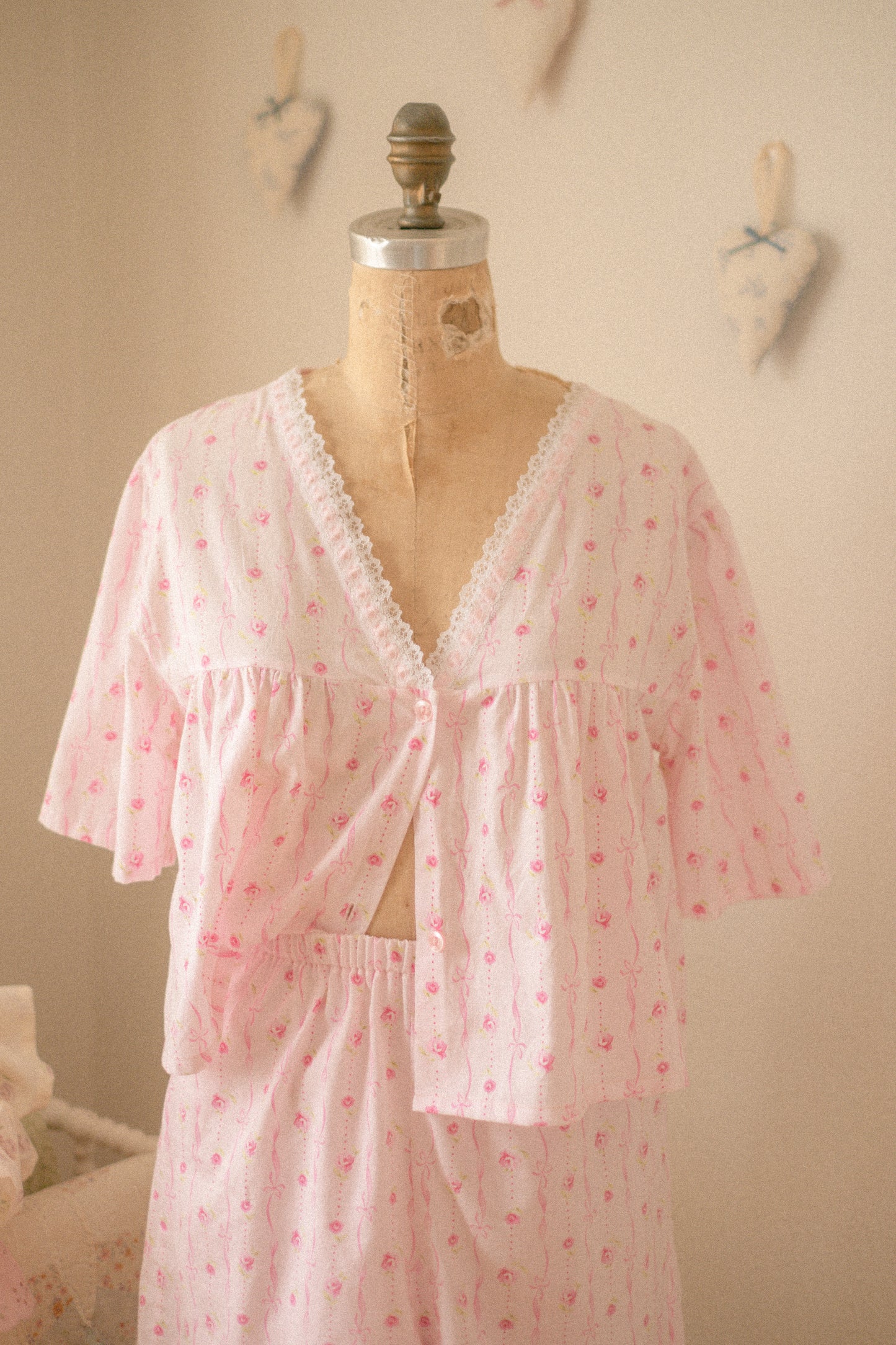 Vintage reworked cotton pyjama set♡