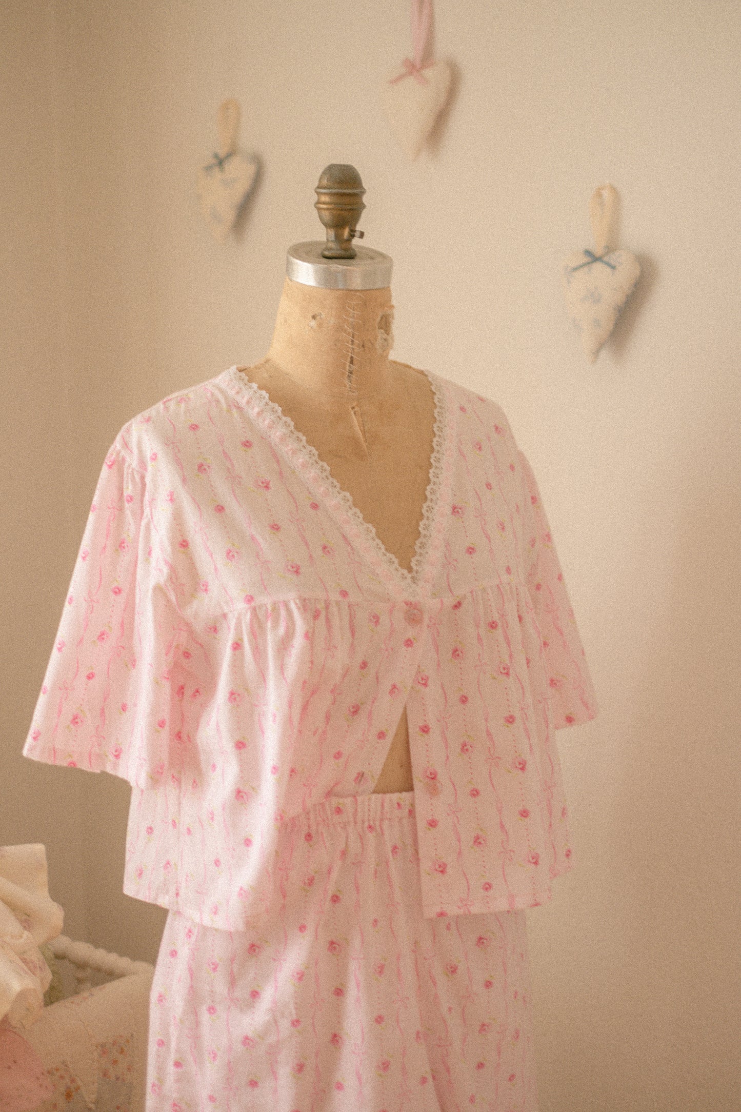 Vintage reworked cotton pyjama set♡