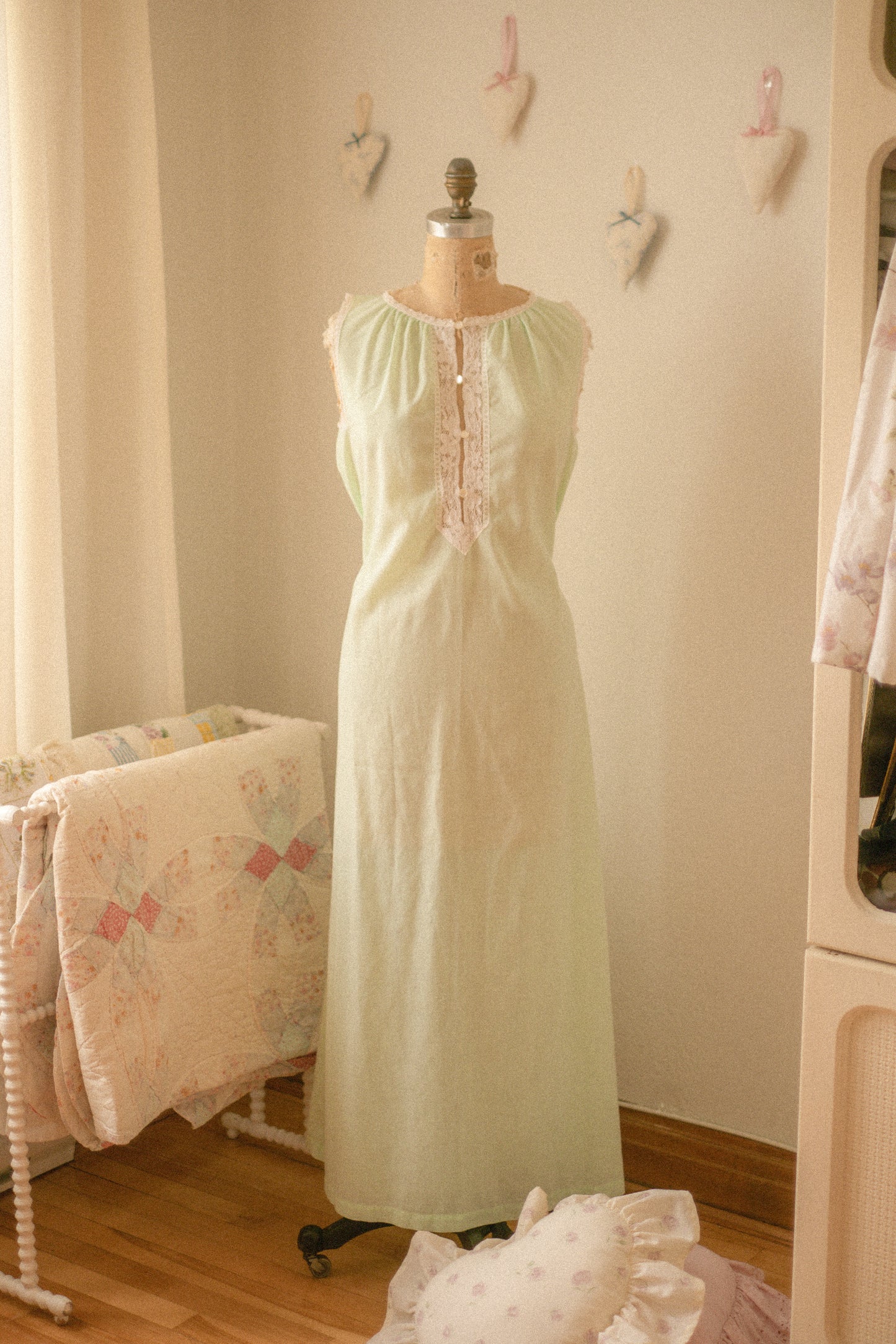 Vintage cotton lace sleep dress