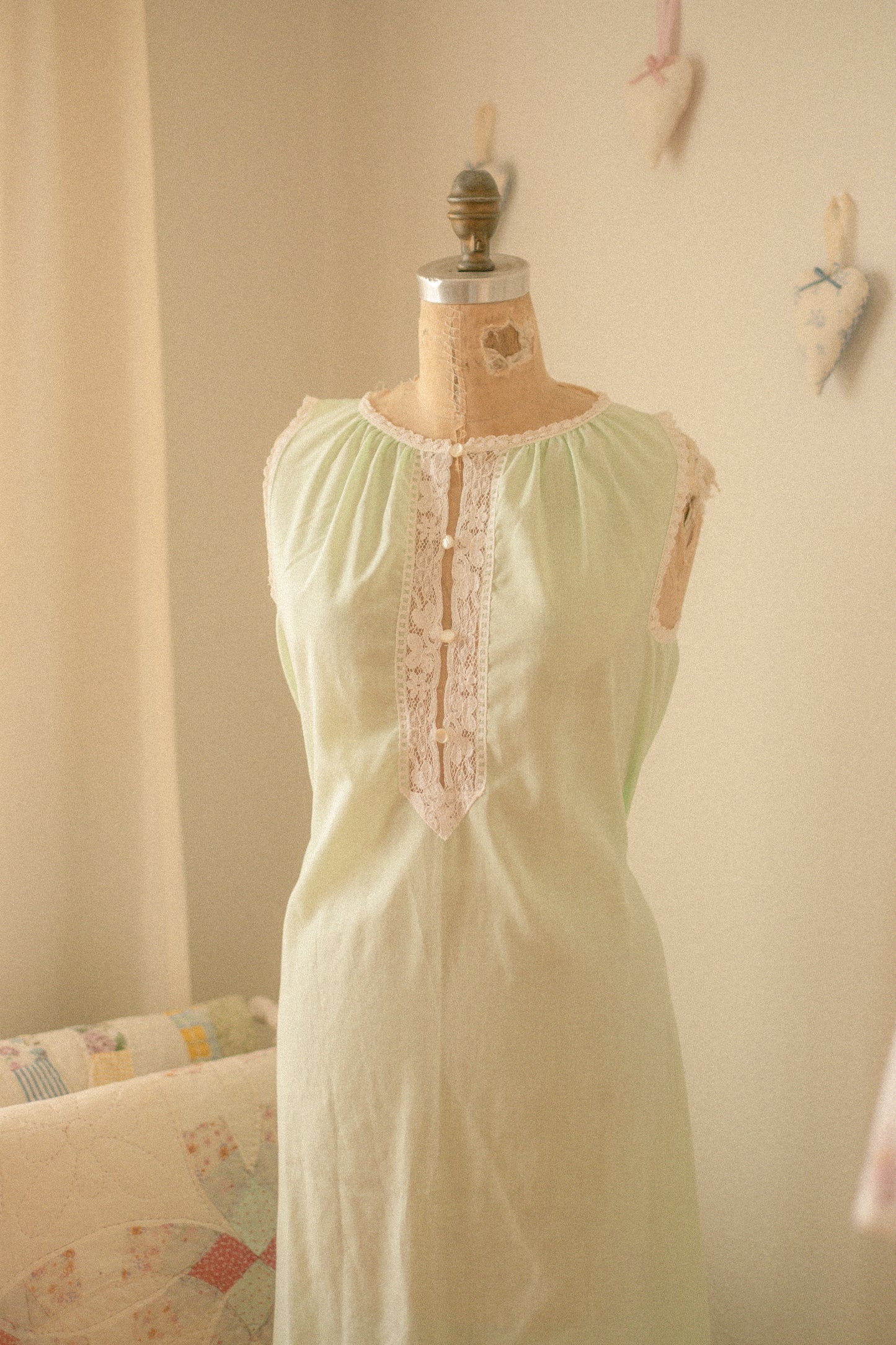 Vintage cotton lace sleep dress