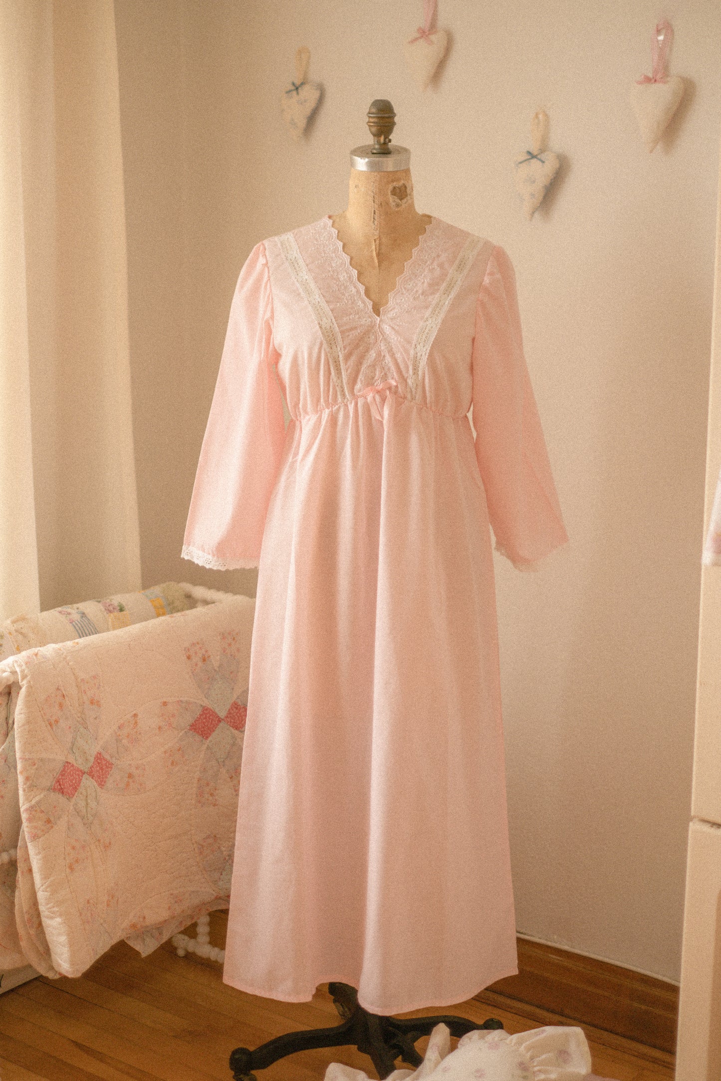 Vintage cotton lace sleep dress