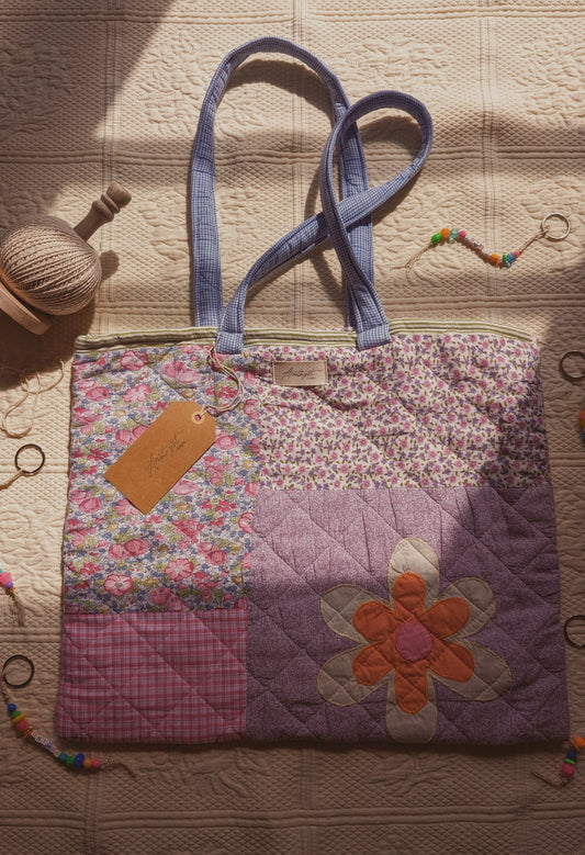 Handmade quilted reusable bag - Lola ♡