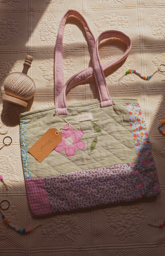 Handmade quilted reusable bag - millie ♡