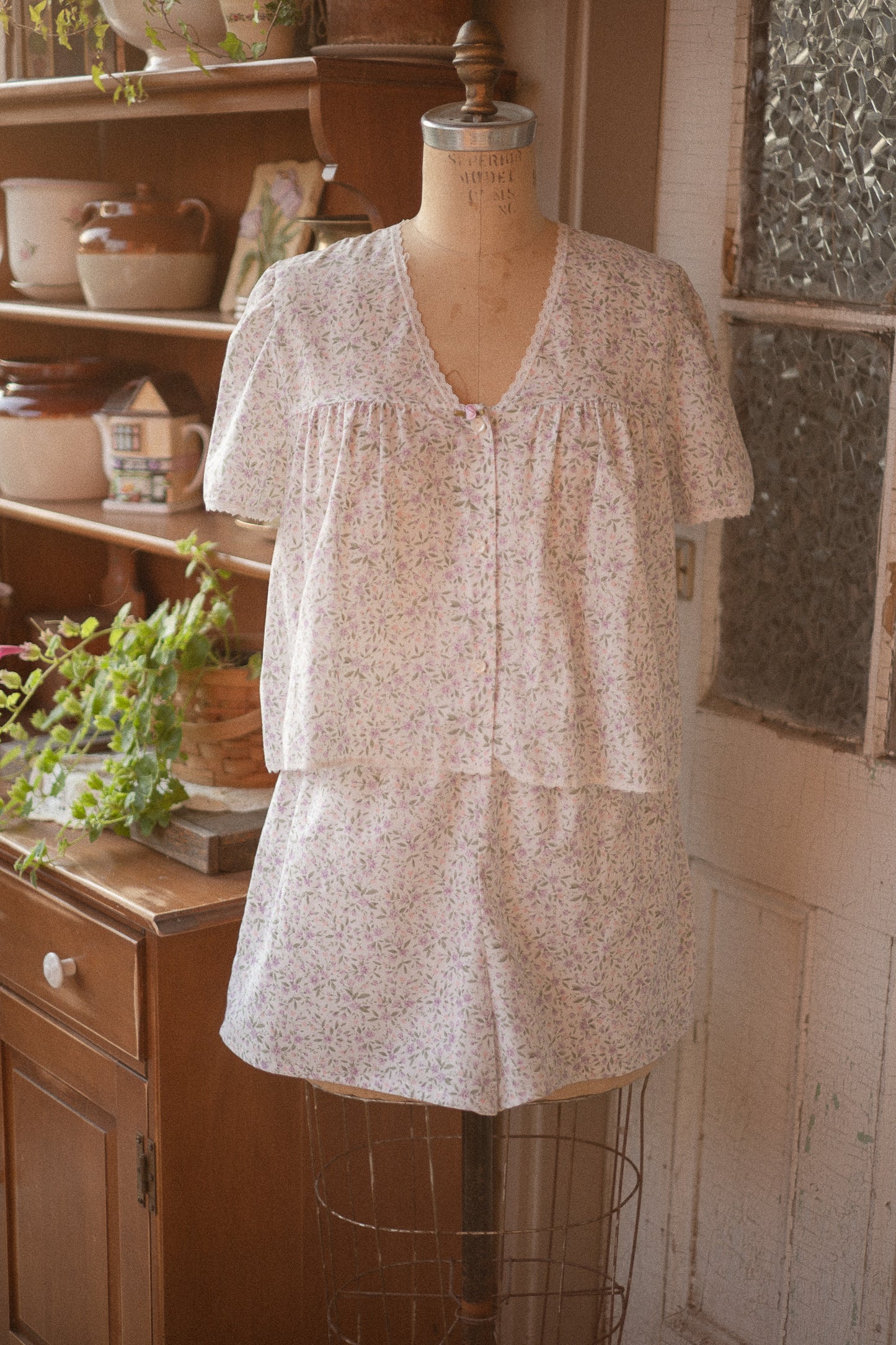Vintage dainty floral pyjama set