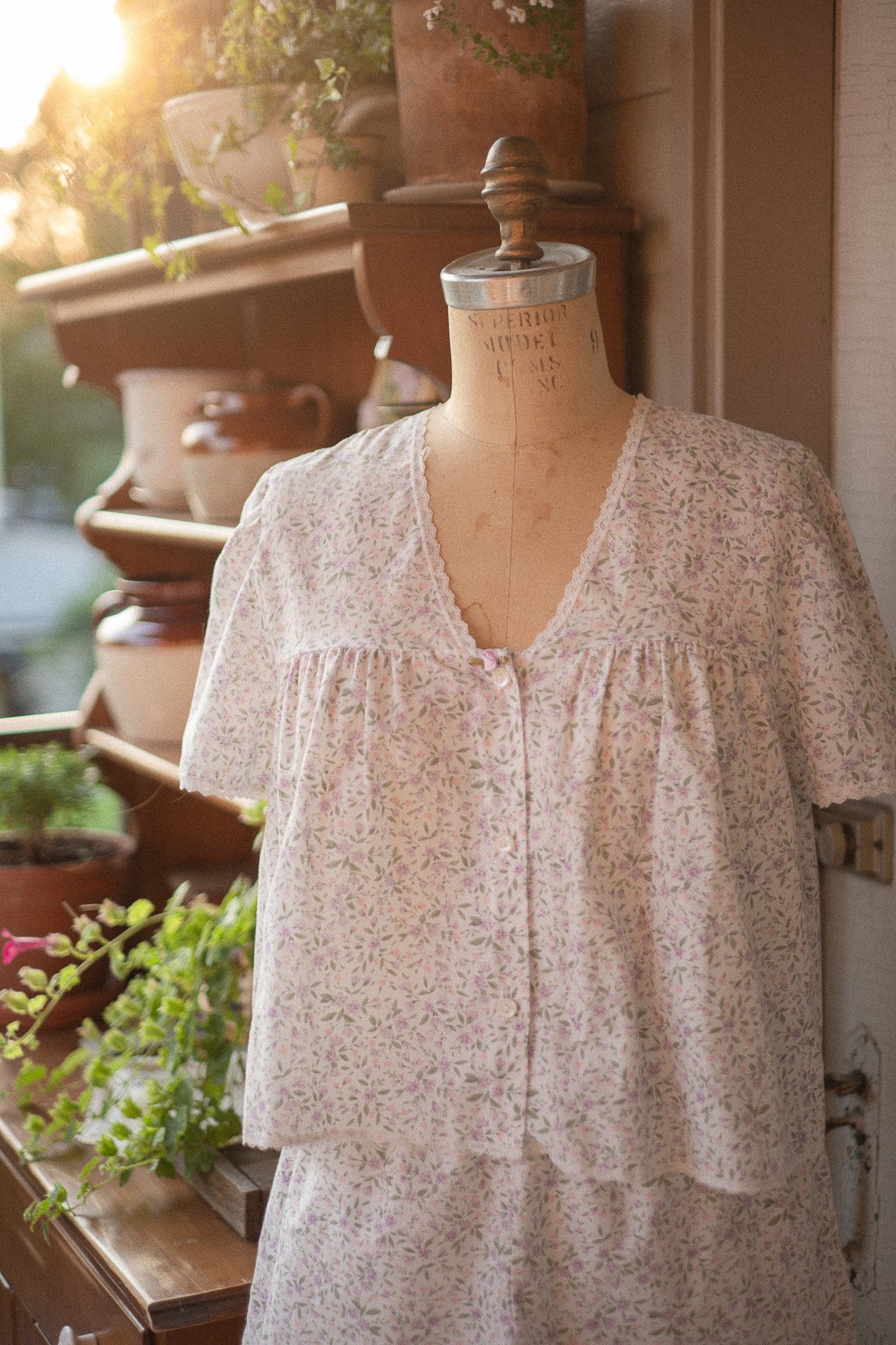 Vintage dainty floral pyjama set