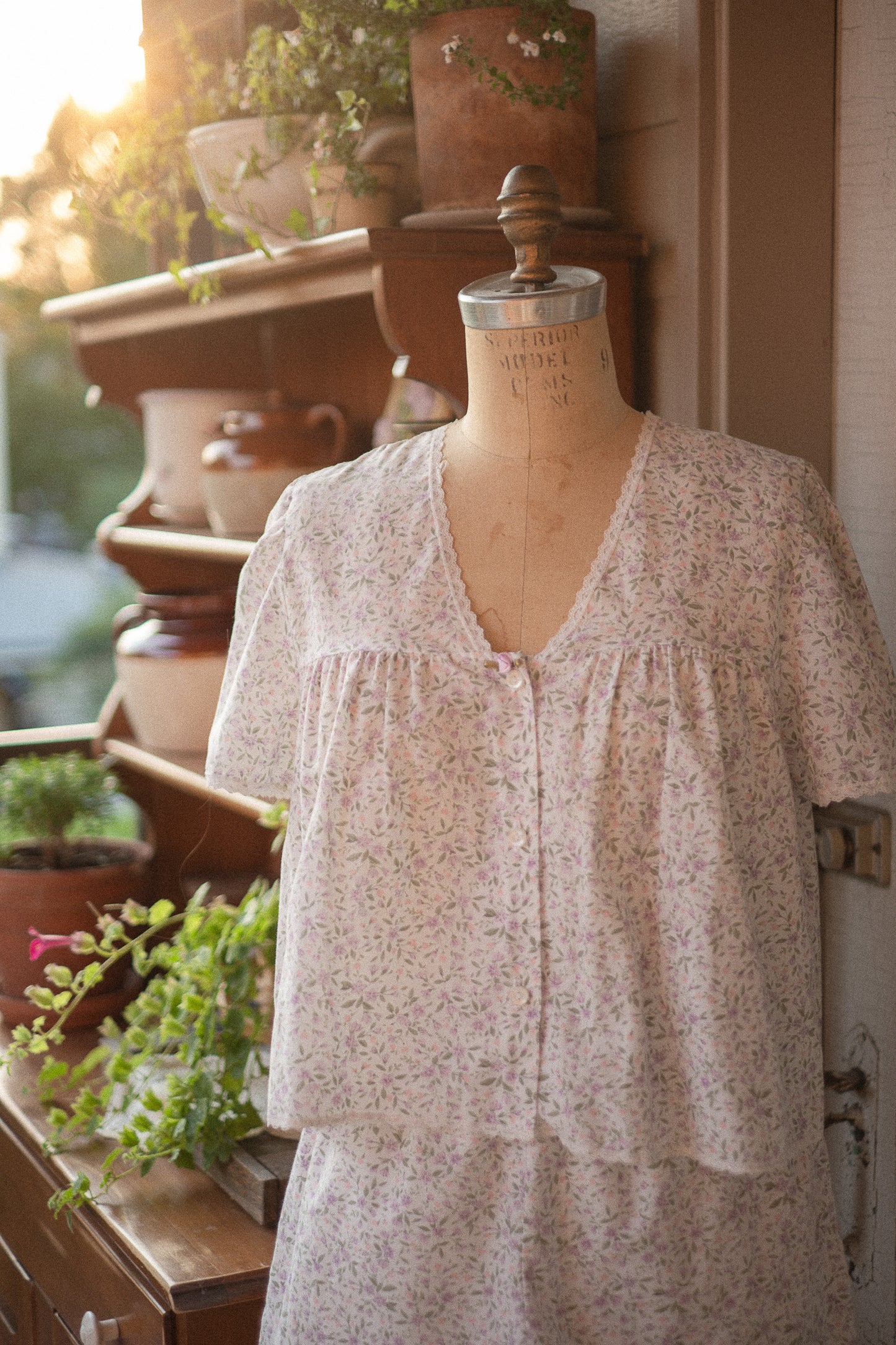 Vintage dainty floral pyjama set