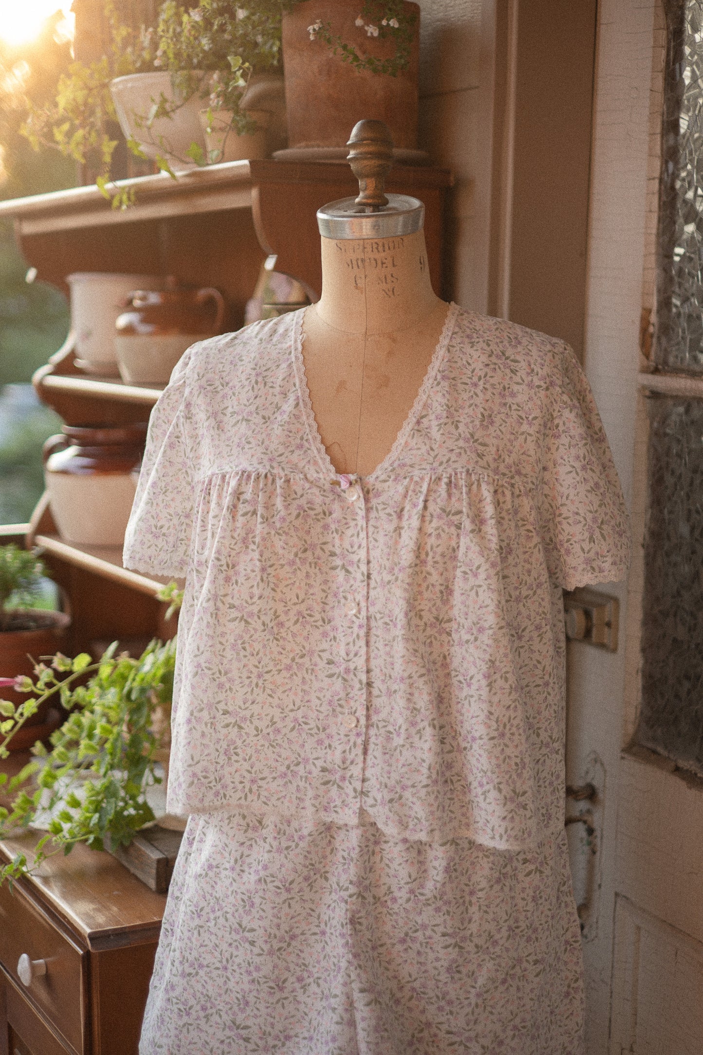 Vintage dainty floral pyjama set