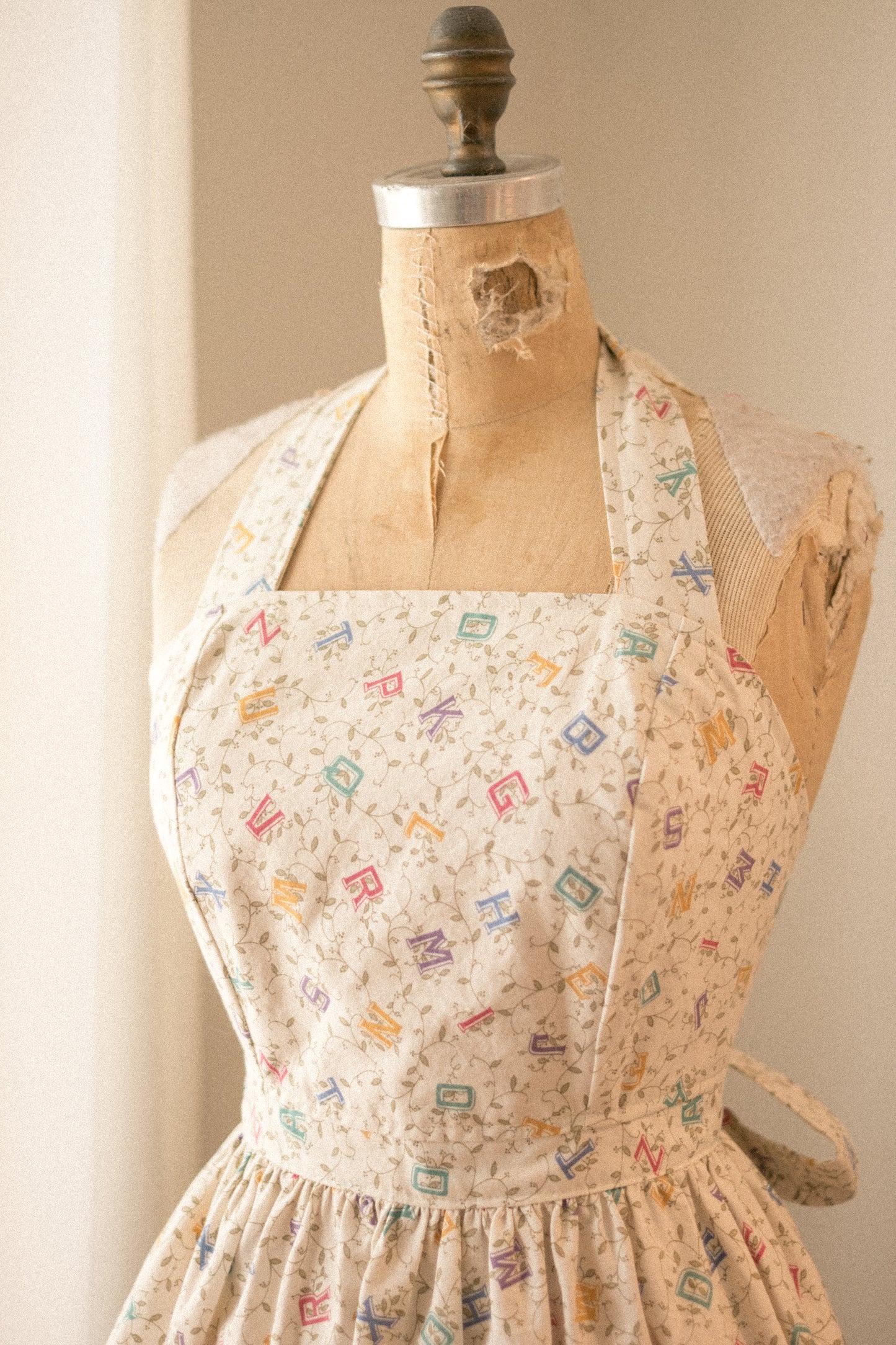 Handmade vintage inspired apron set - abc