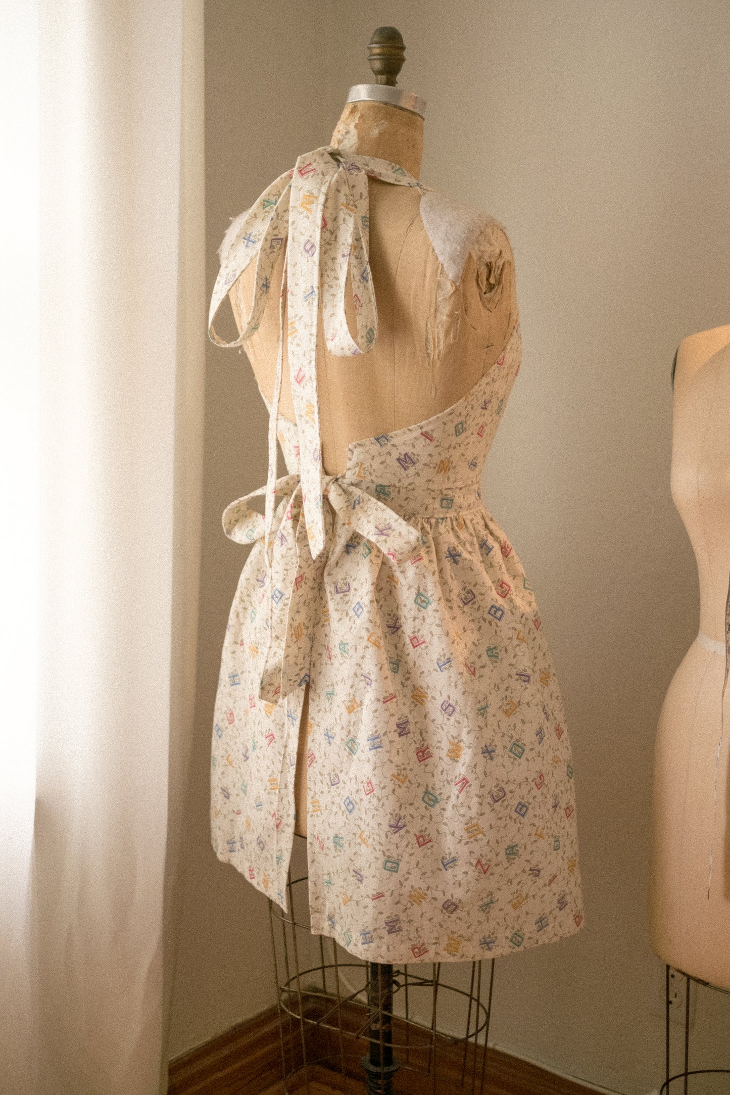 Handmade vintage inspired apron set - abc