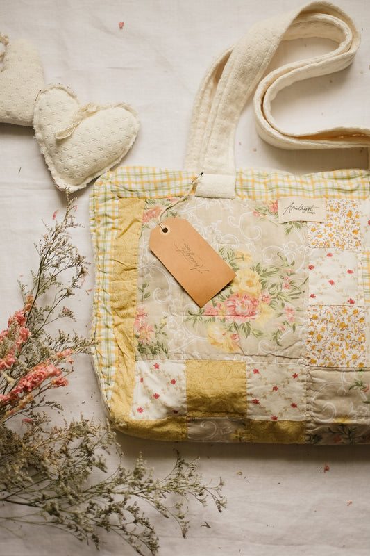 Handmade quilted reusable bag - Buttercup ♡