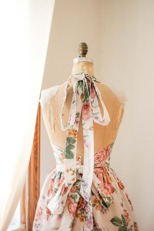 Handmade vintage floral apron - Sunshine